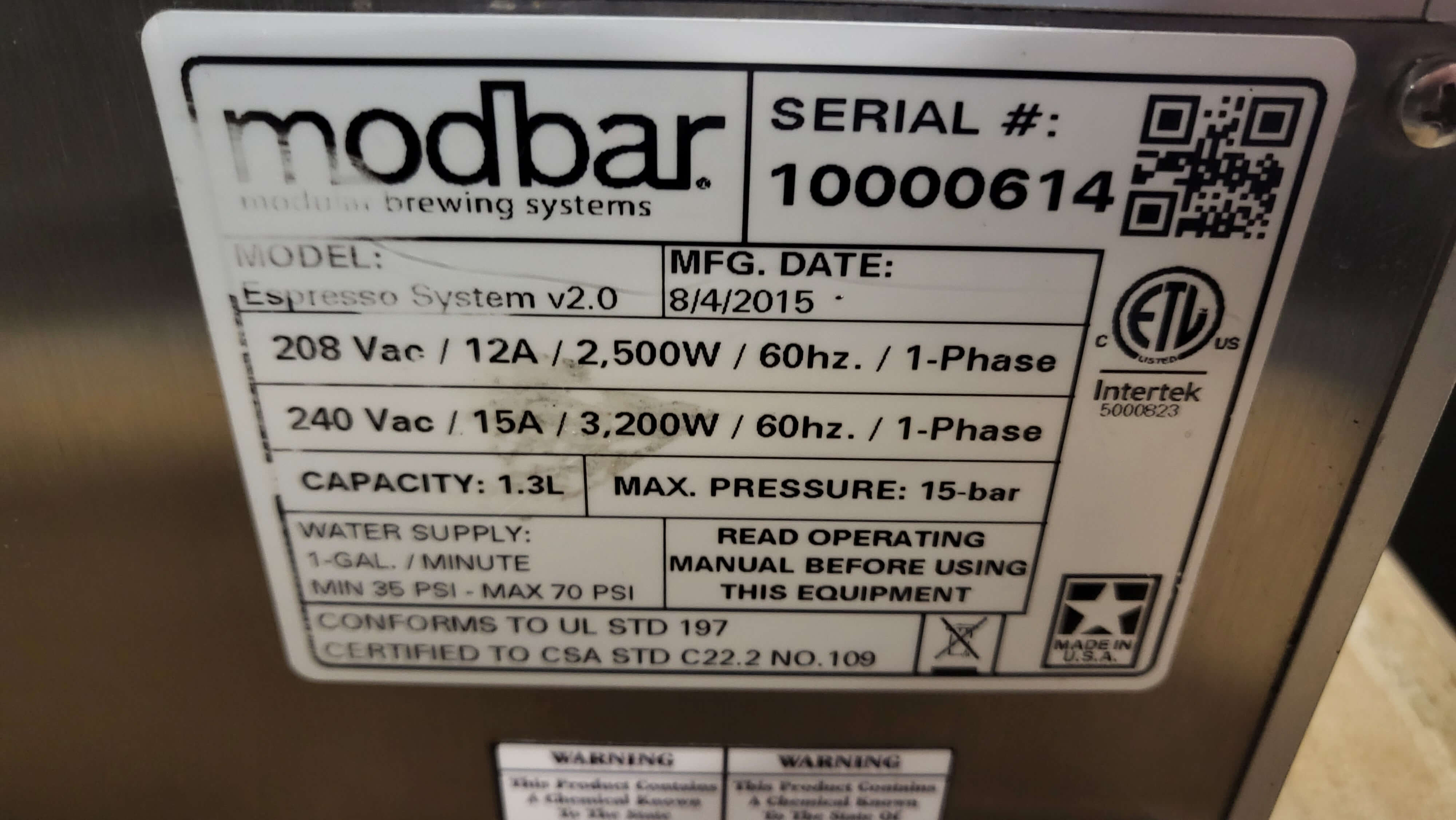 Thumbnail - Modbar Espresso Module System v2.0