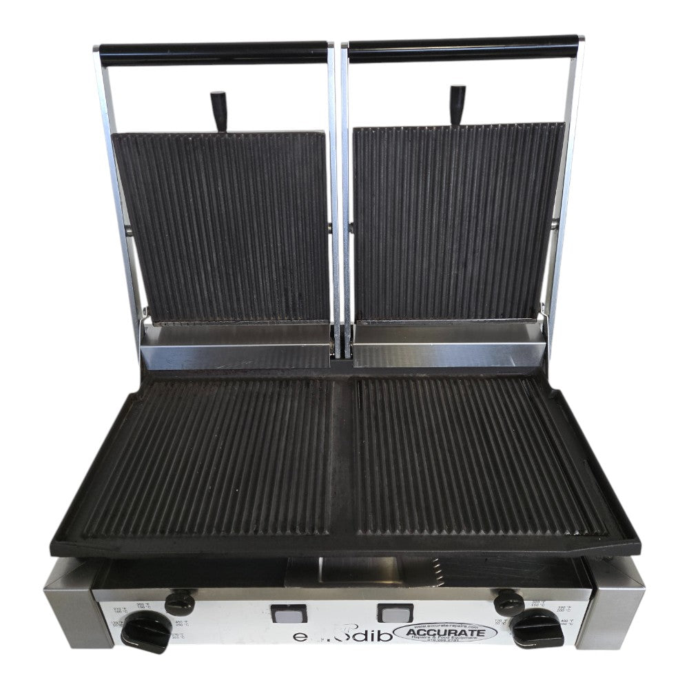 Eurodib Panini Grill, double, ribbed top