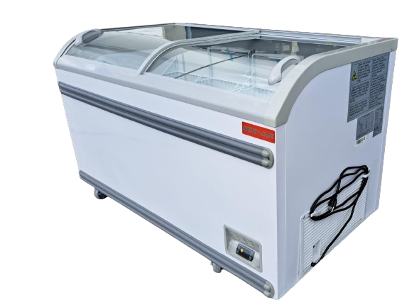 New Air NIF-56-CG 56in Curved Glass Island Freezer