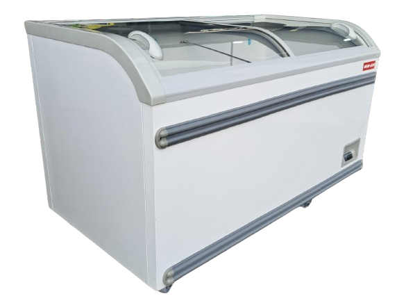 New Air NIF-56-CG 56in Curved Glass Island Freezer