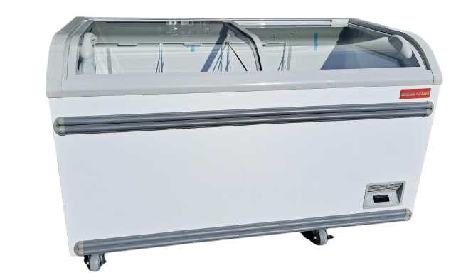 New Air NIF-56-CG 56in Curved Glass Island Freezer