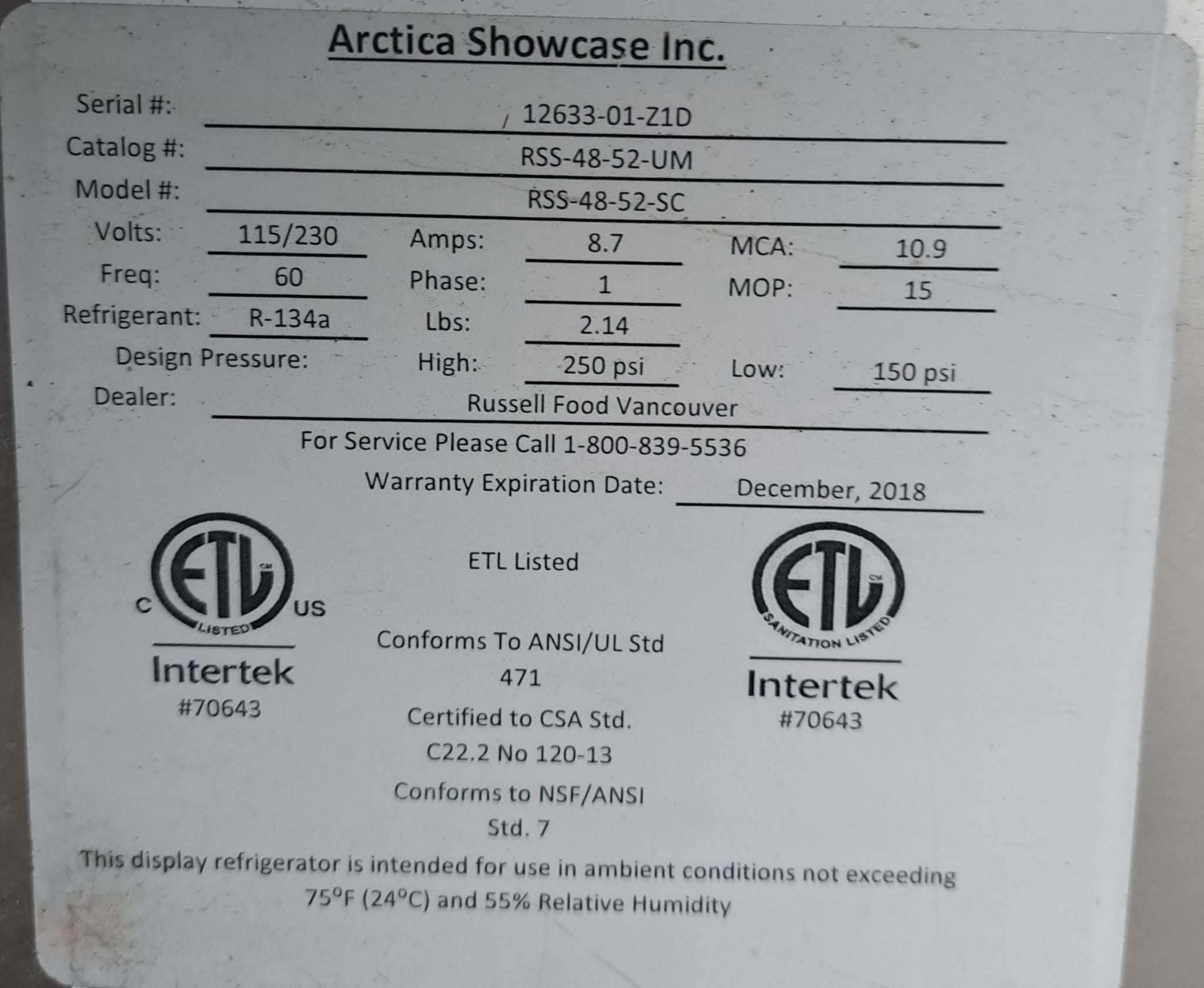 Thumbnail - Artica RSS-48-52-SC Grab & Go Cooler