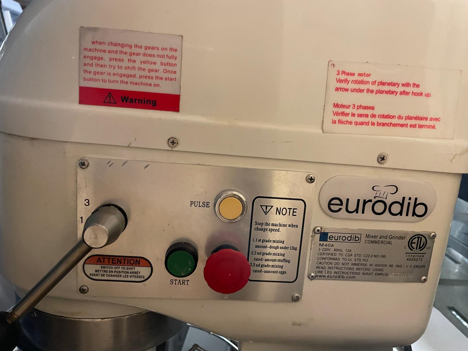 Eurodib M40A 220ETL Planetary Mixer