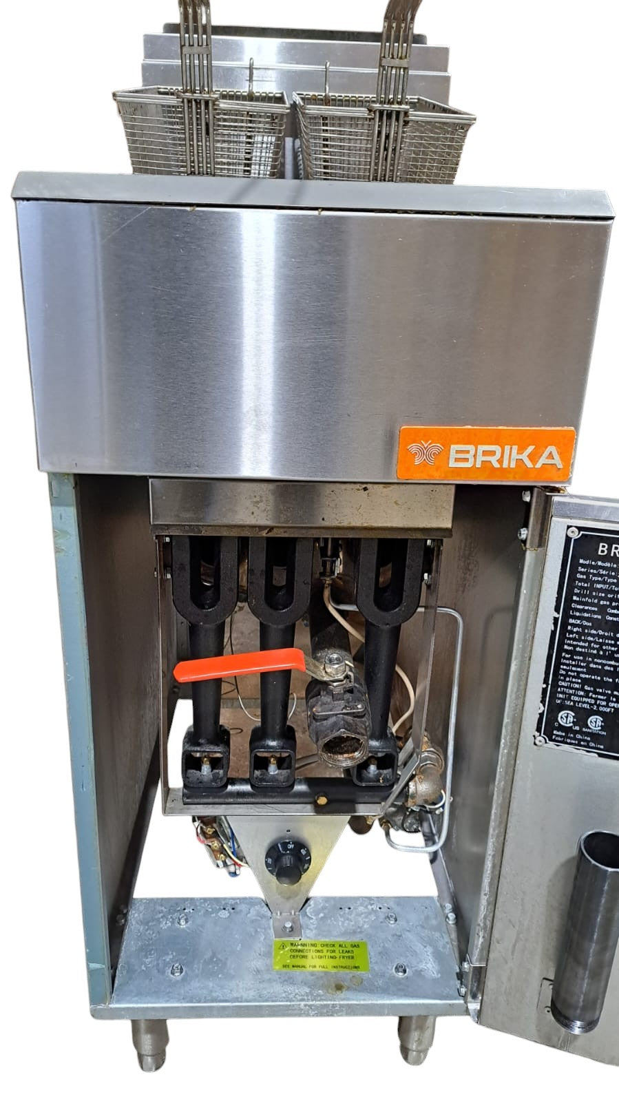 Brika BFR-40 40 Lb Floor Tube Fired Natural Gas Fryer