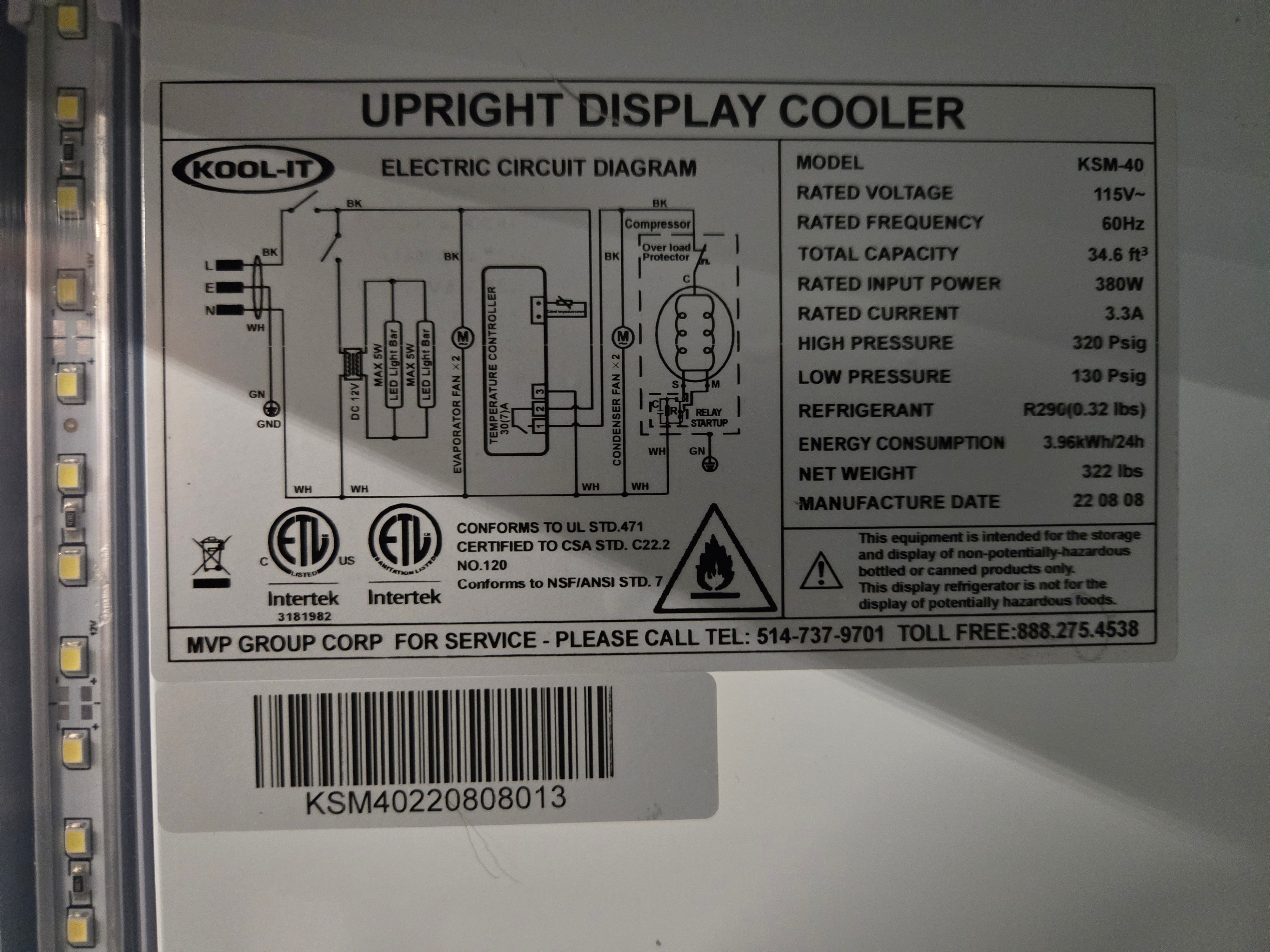 Thumbnail - Kool-It KSM-40 Upright Display Refrigerator