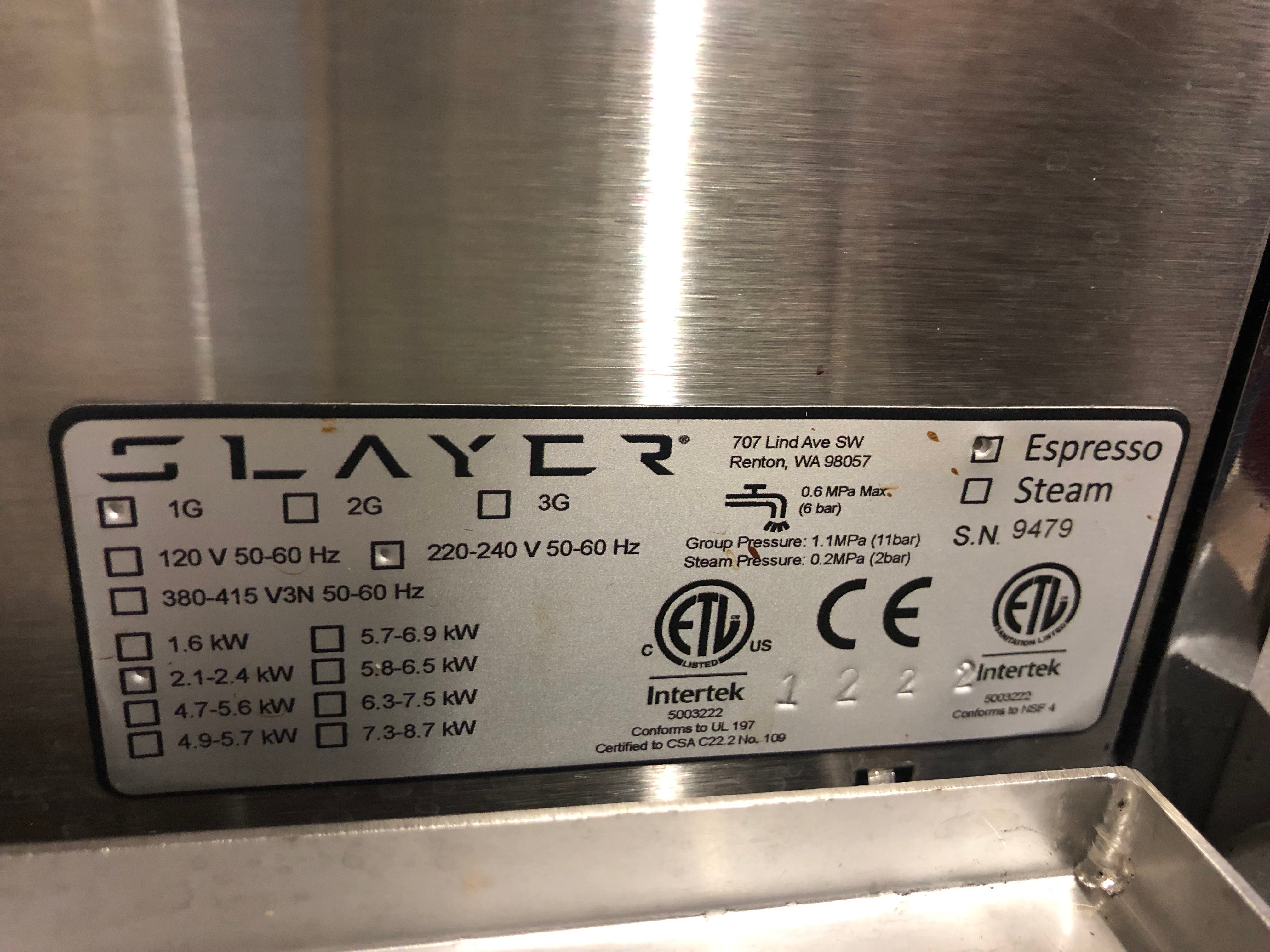 Slayer 1G Espresso Machine