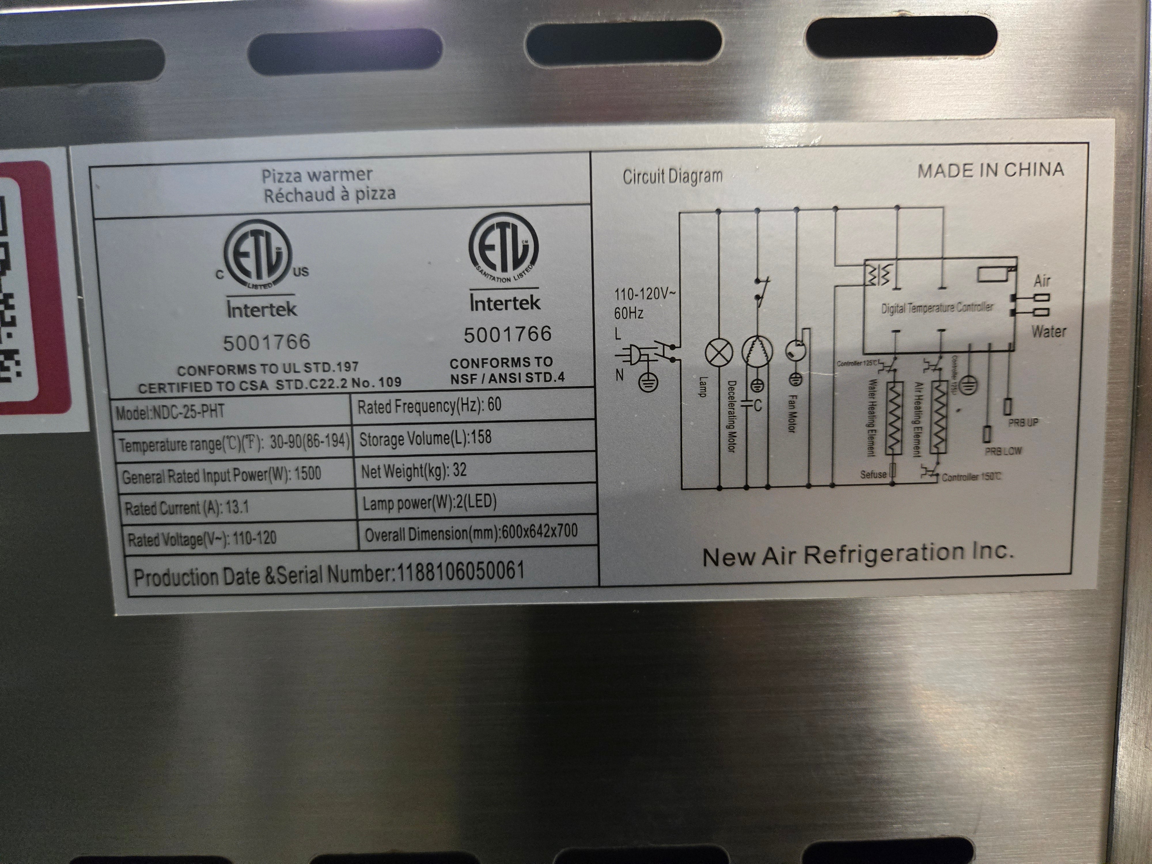 Thumbnail - New Air NDC-25-PHT 24in Countertop Pizza Warmer Case