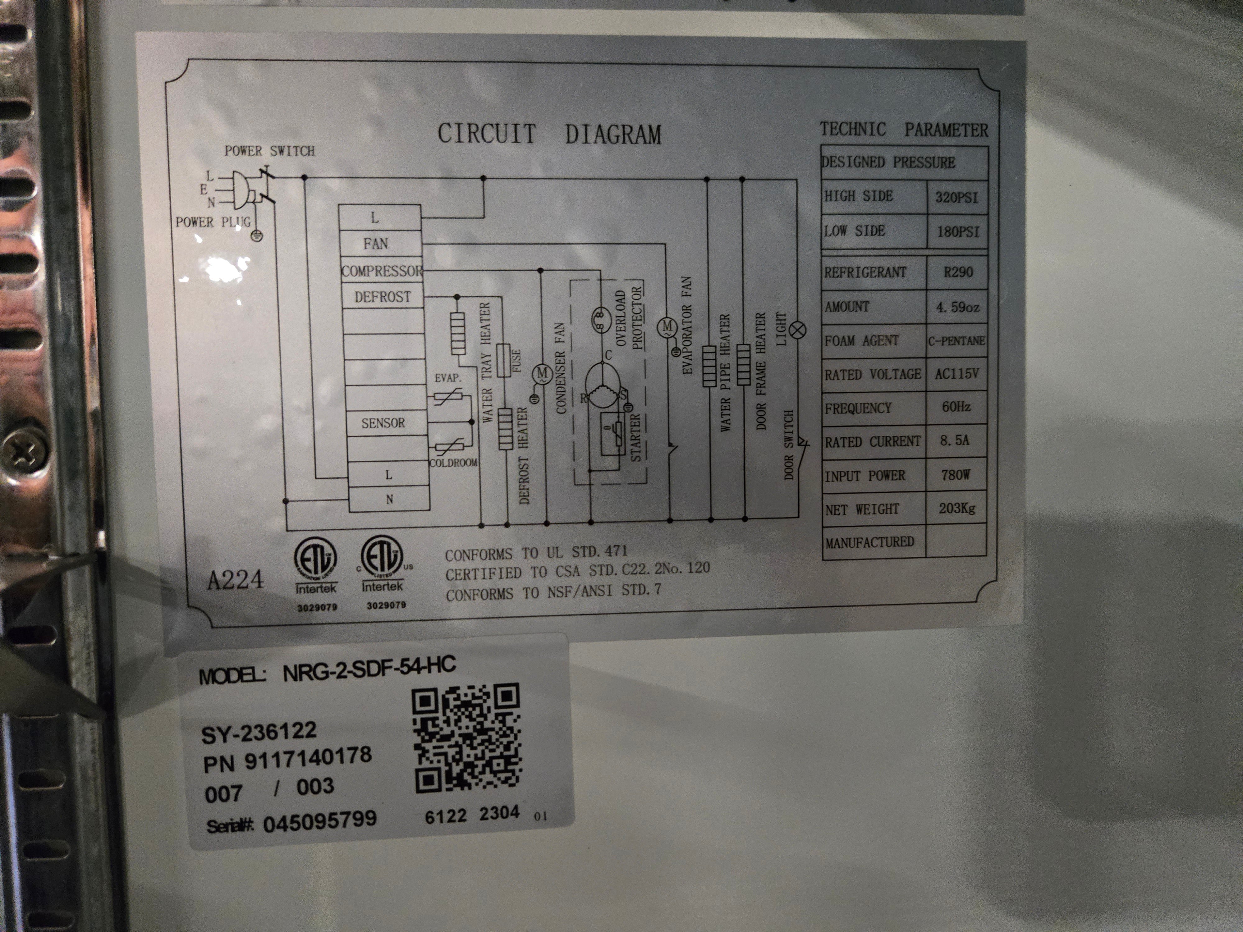 Thumbnail - Danair NRG-2-SDF-54-HC Two-door stainless freezer