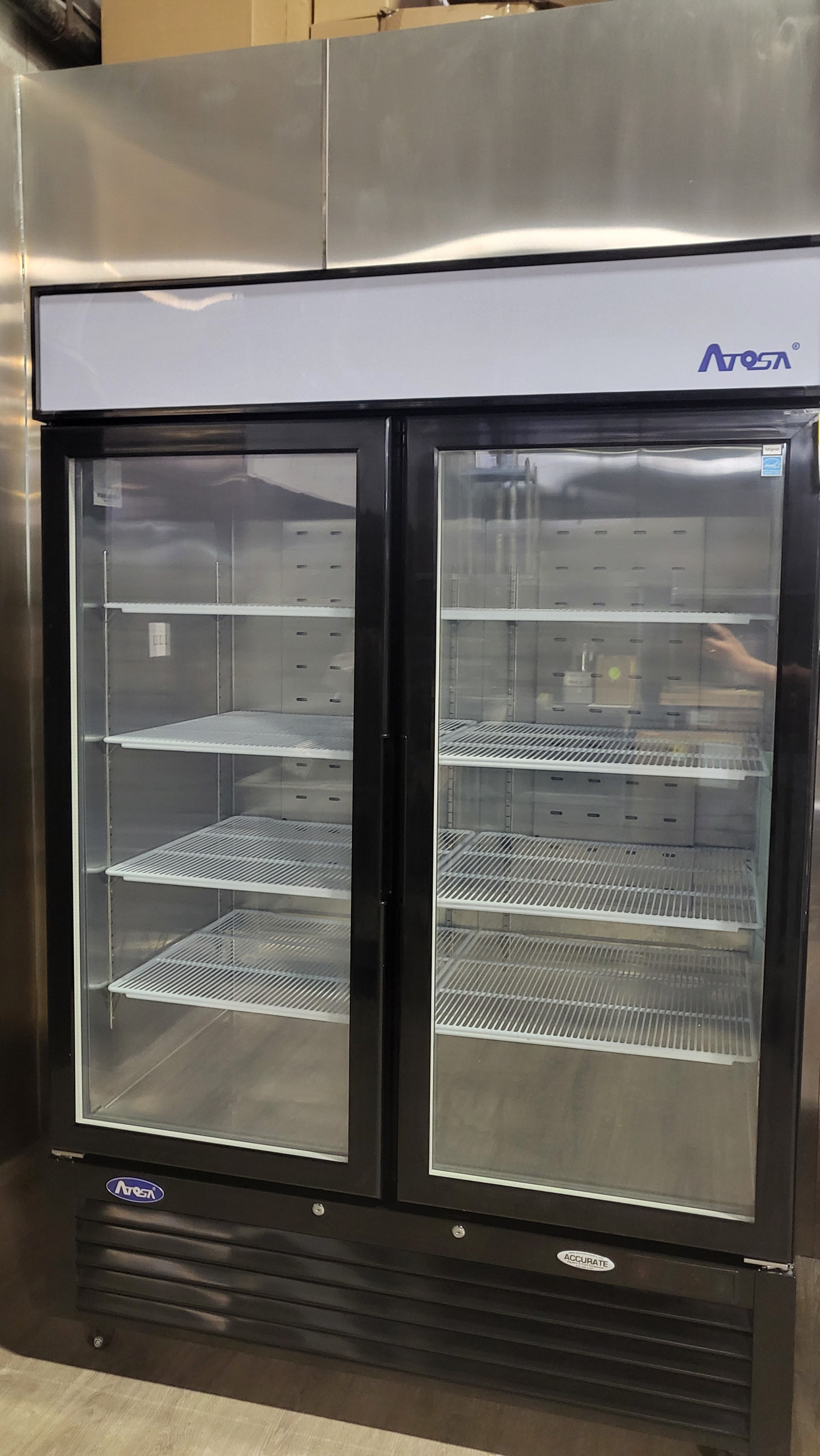 Thumbnail - Atosa MCF8723GR Double Door 54in Wide Display Refrigerator