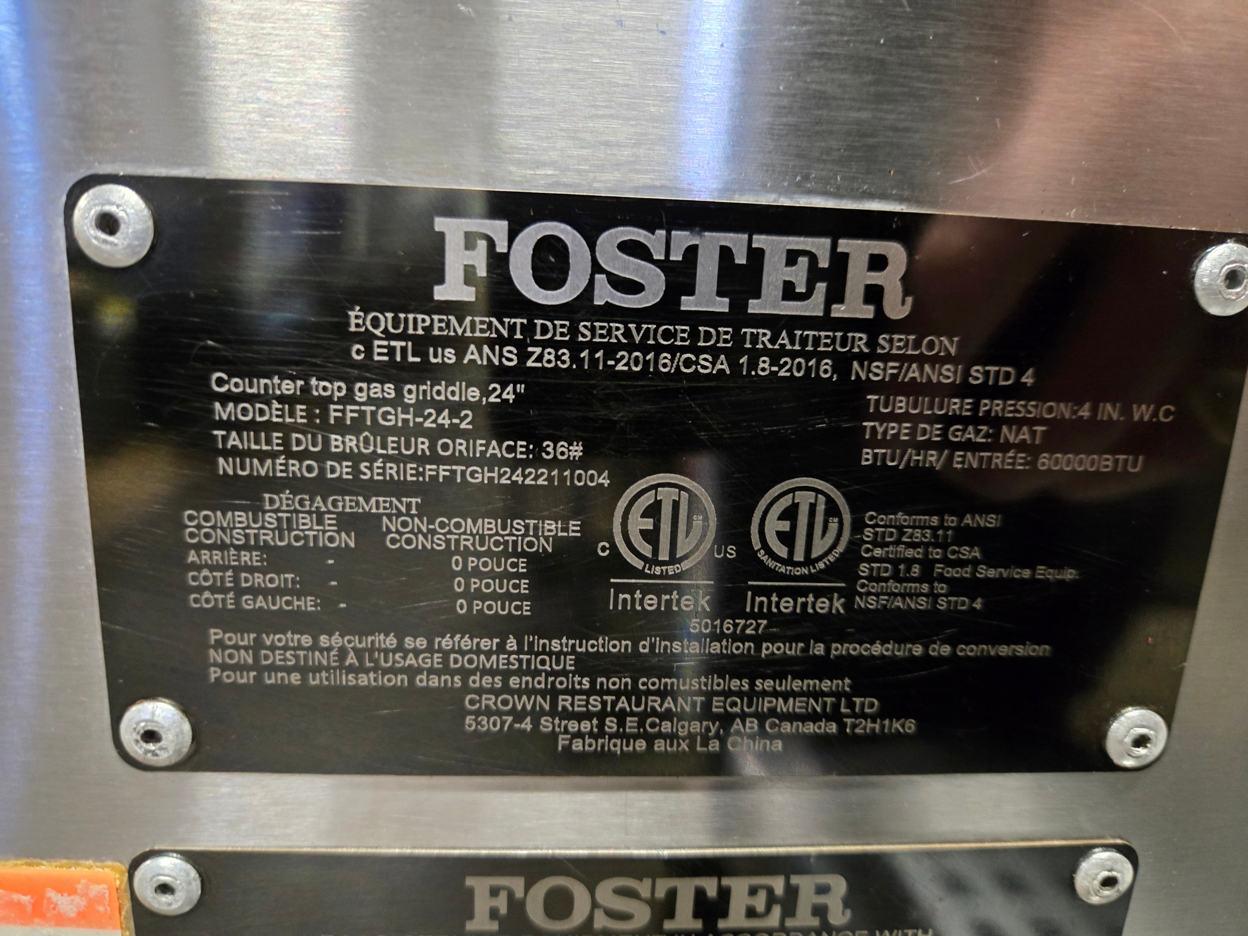 Thumbnail - Foster FFTGH-24-2 Countertop Gas Griddle