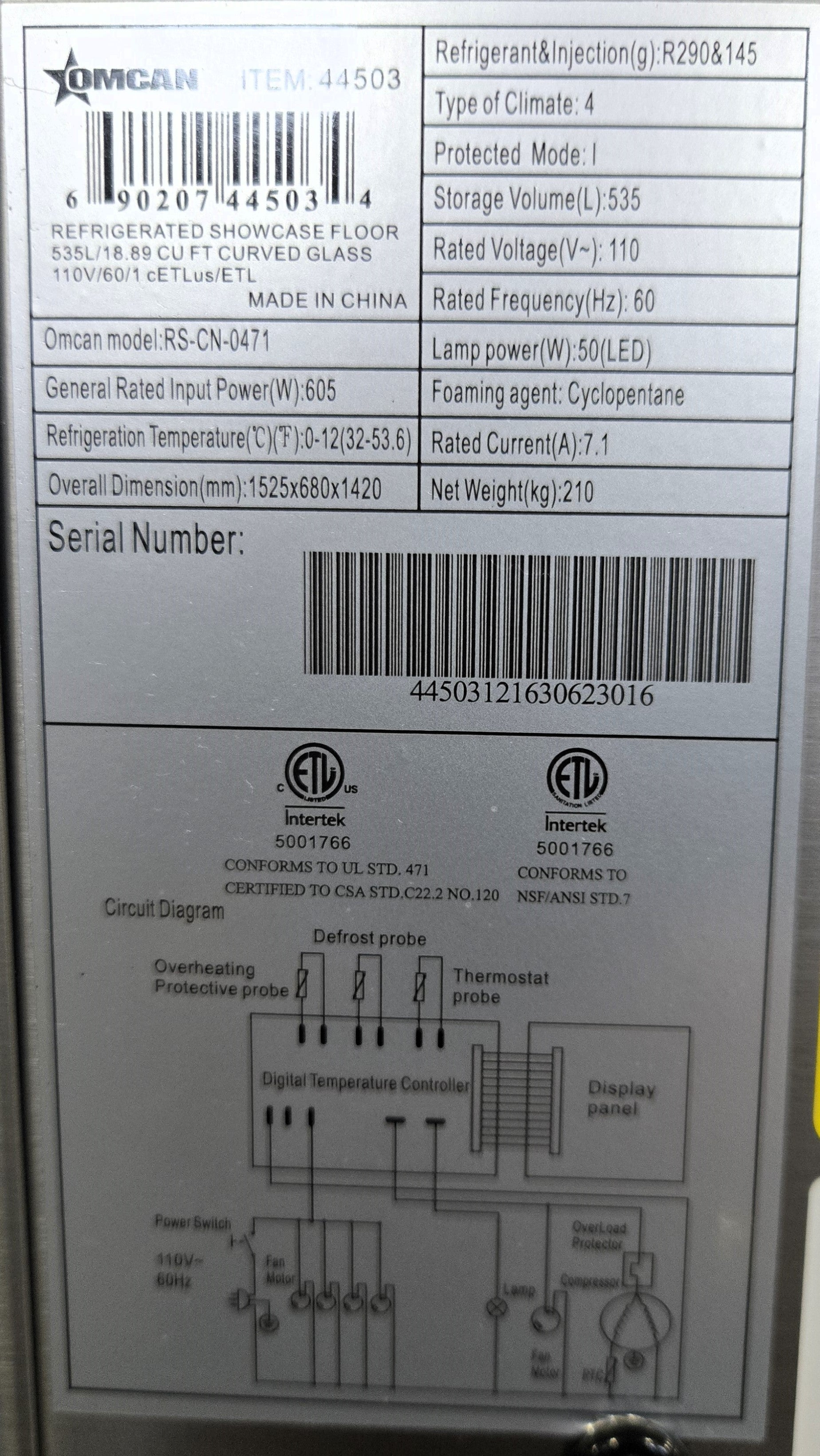 Omcan RS-CN-0471 Deli Case