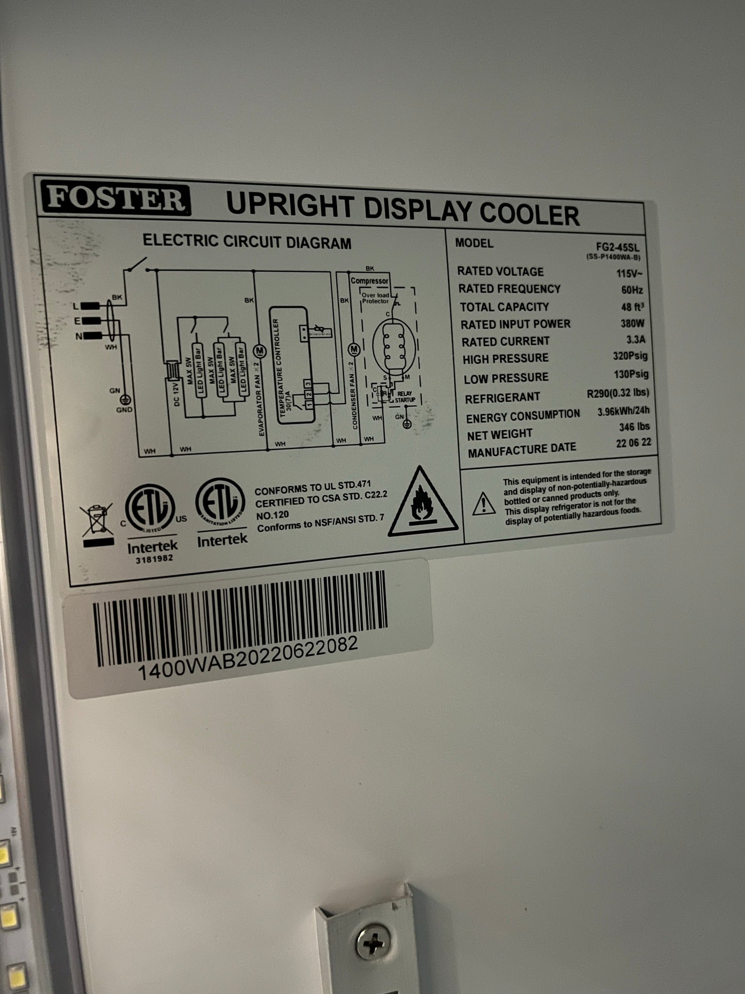 Thumbnail - Foster FG2-45SL Merchandiser Cooler