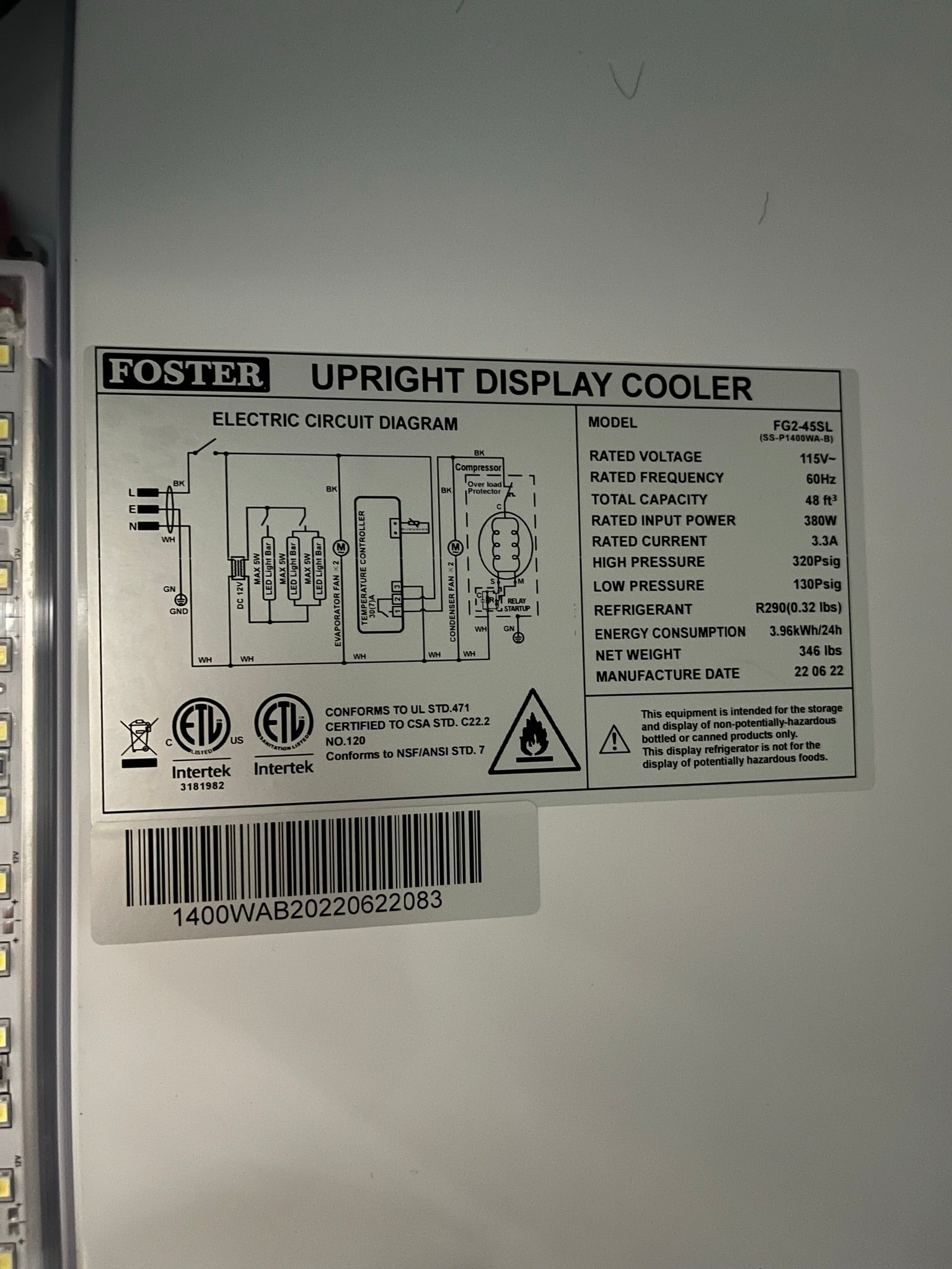 Thumbnail - Foster FG2-45SL Merchandiser Cooler