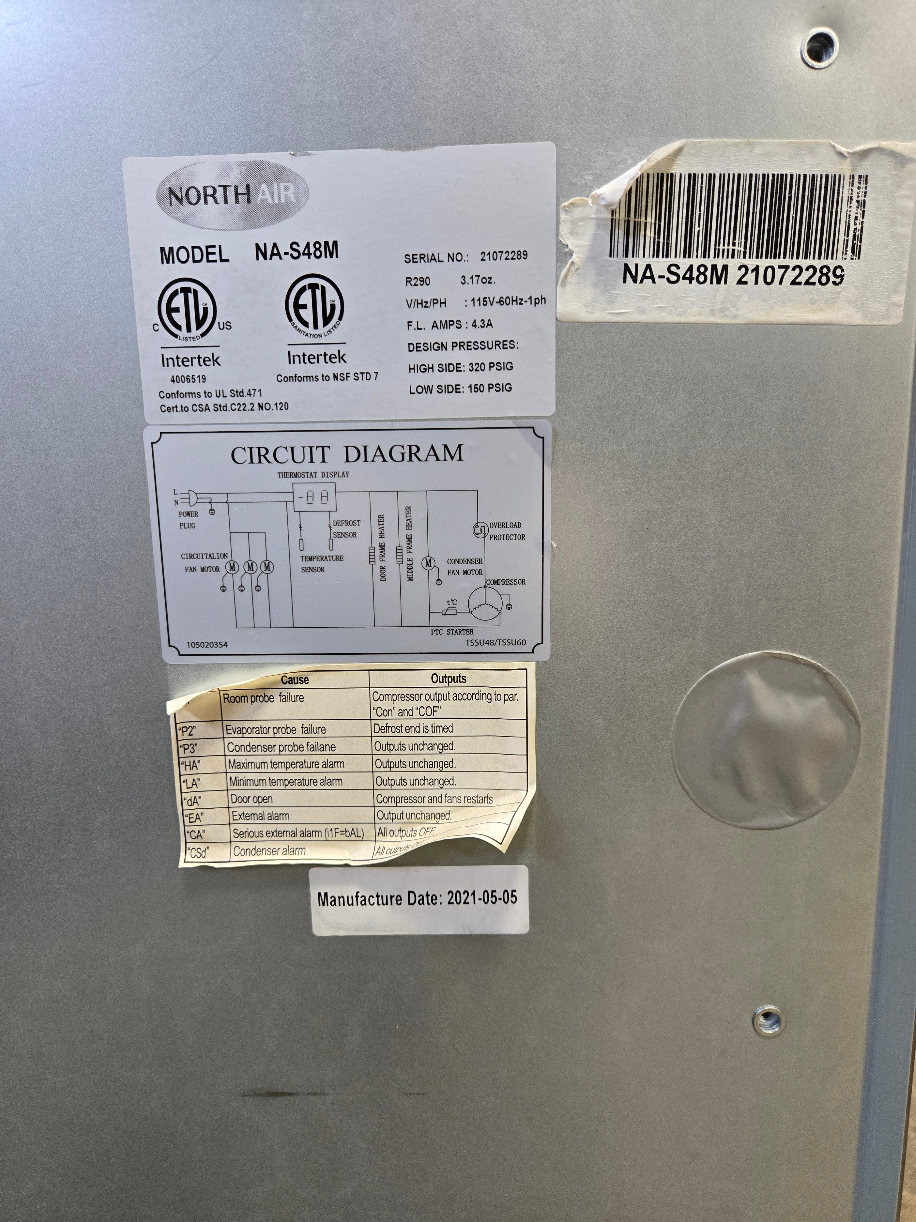 North Air NA-S48M Refrigerated Prep Table