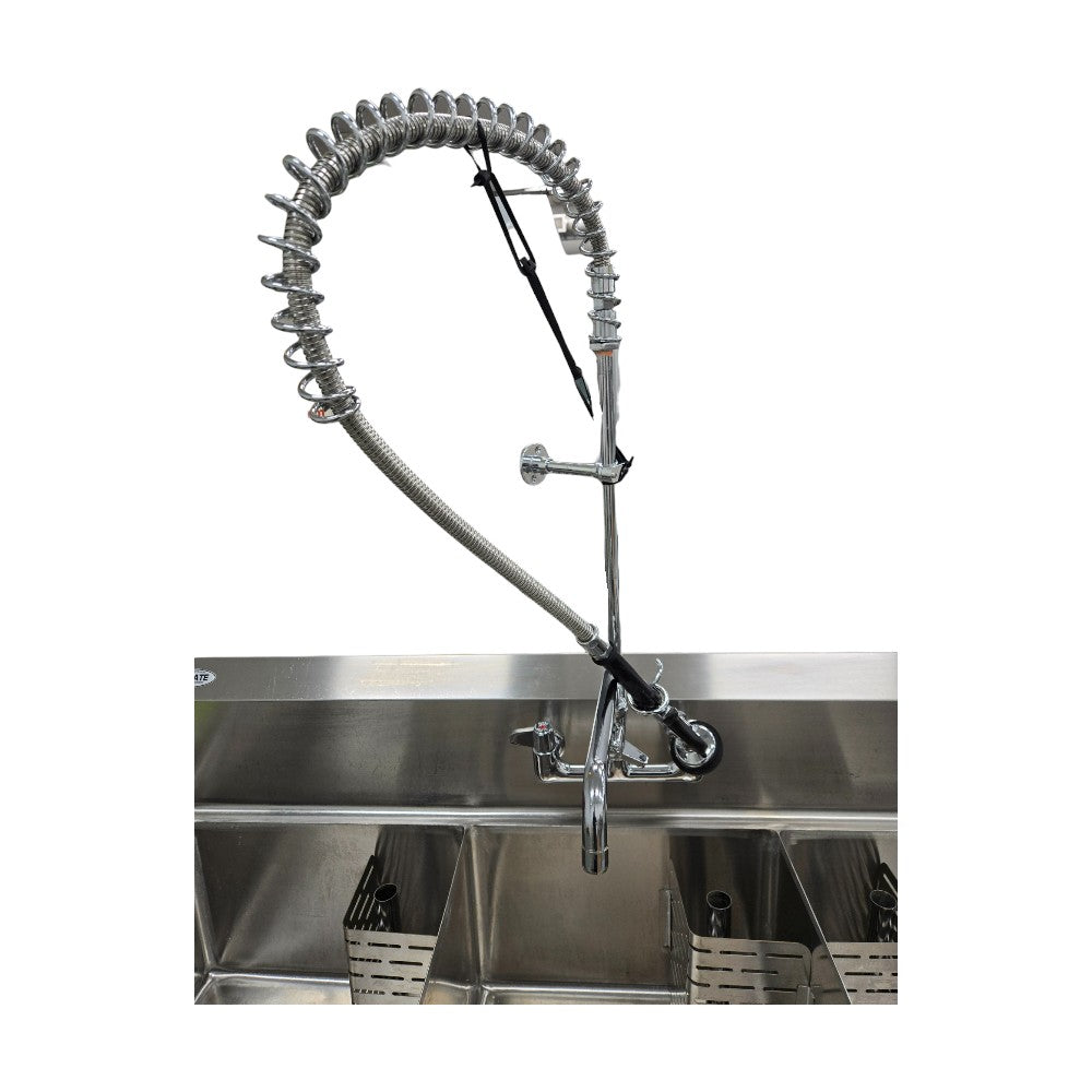 Nella 22114 Three Compartment Sink with Pre Rinse Faucet