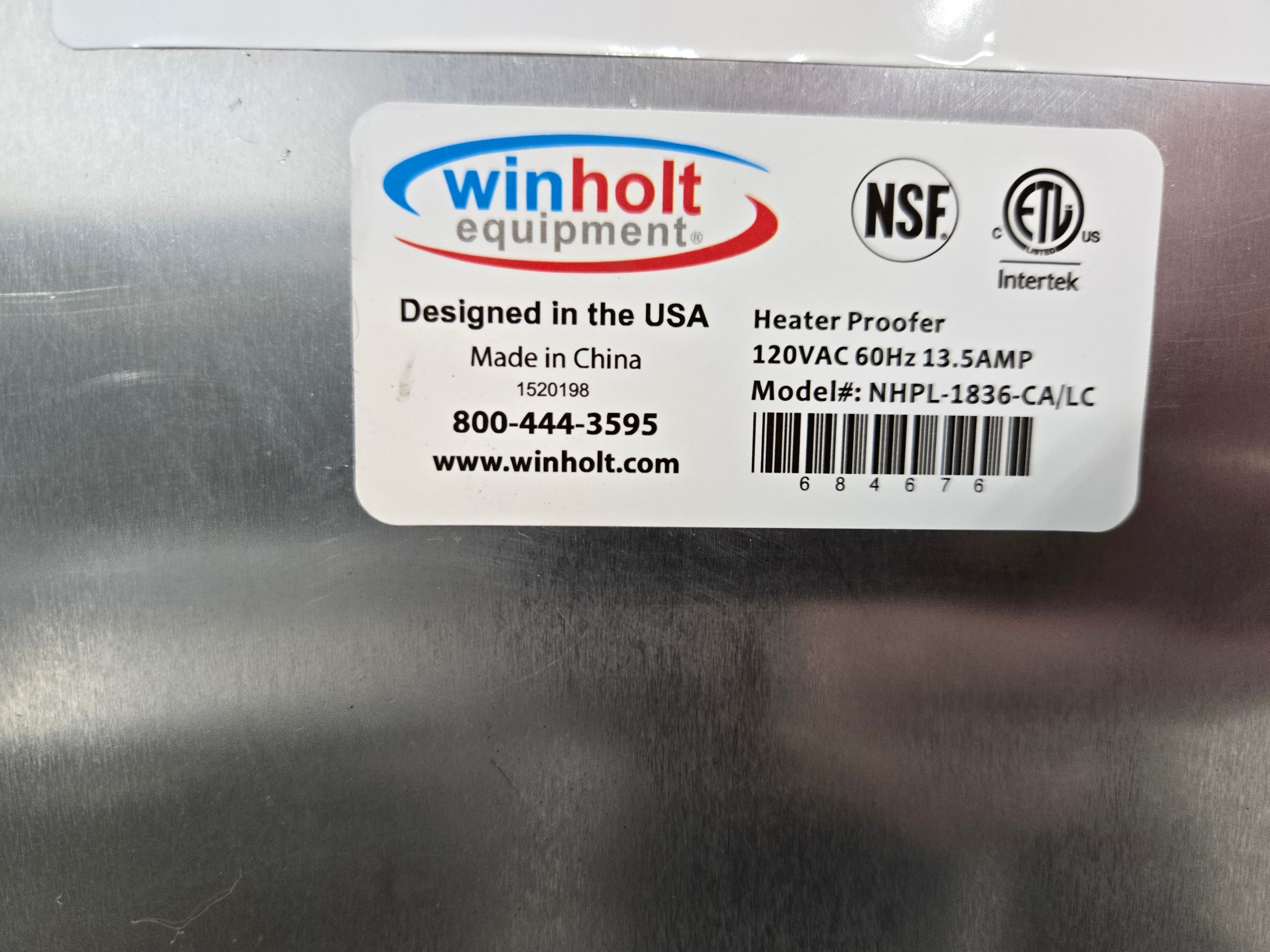 Winholt NHPL-1836CAC Non-Insulated Proofer