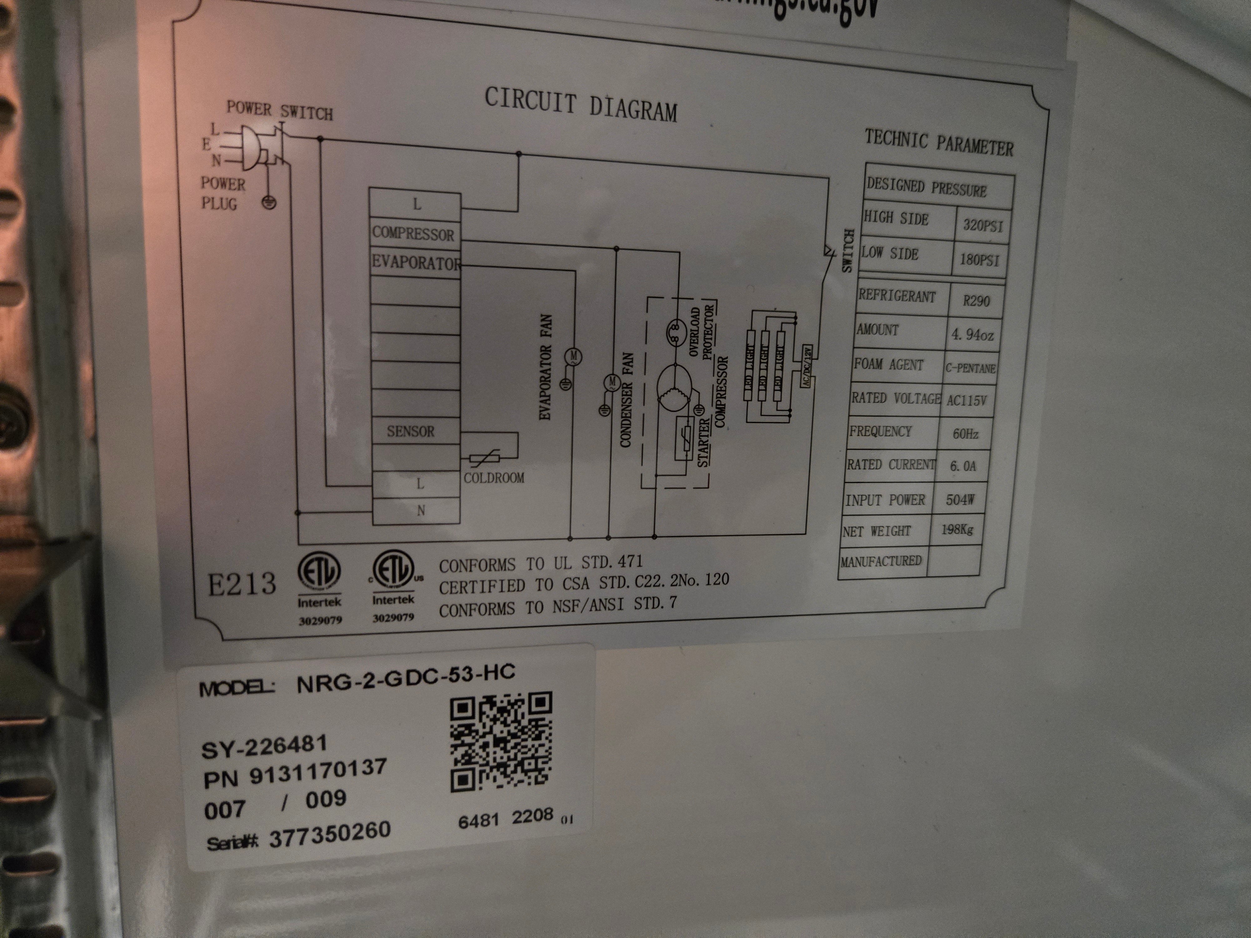 Thumbnail - Danair NRG-2-GDC-53-HC Glass Door Refrigerator